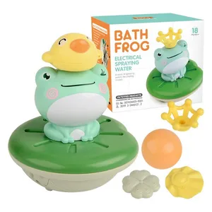 EPT Wholesale Electric Spray Water Floating Rotation Swimming Sprinkler Shower Game Baby Frog Bath Toy