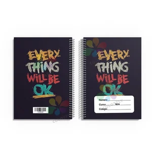 Custom Logo Waterproof Color Hardcover Coil Notebook Picture  A4 Size 100sheets Spiral Notebook