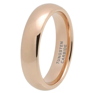 Coolstyle Jewelry Wholesale 5mm Rose Gold Plated Tungsten Carbide Finger Ring for Women Men Fashion Engagement Wedding Band