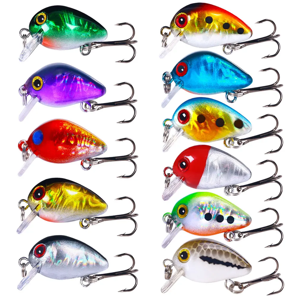 3CM 1.5G Hot Sale Artificial Fishing Lure Mini Hard Crankbait Treble Hook  Fishing Bait