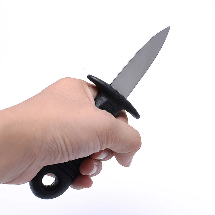 Недорогой устричный нож из нержавеющей стали, пластиковая ручка, нож для морепродуктов и фестонов