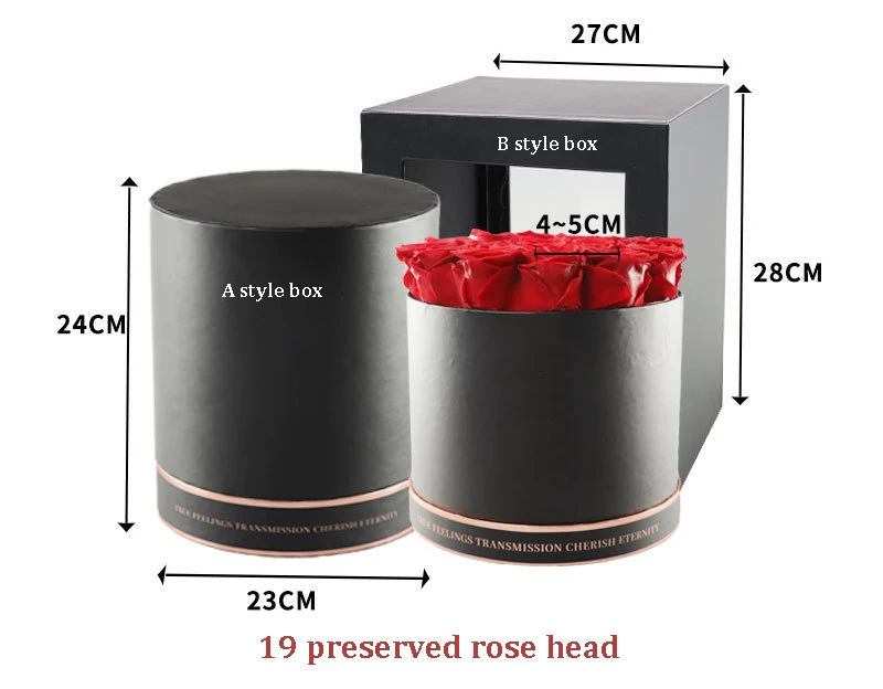 product rich style decorative flowers valentines day christmas gift immortal infinity eternal forever stabilized preserved roses box-61