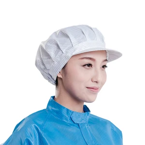 Workshop ISO Certified Dustproof Mesh for Laboratories Food Processing Factory Breathable Anti-Static Cap Polyester ESD Hat