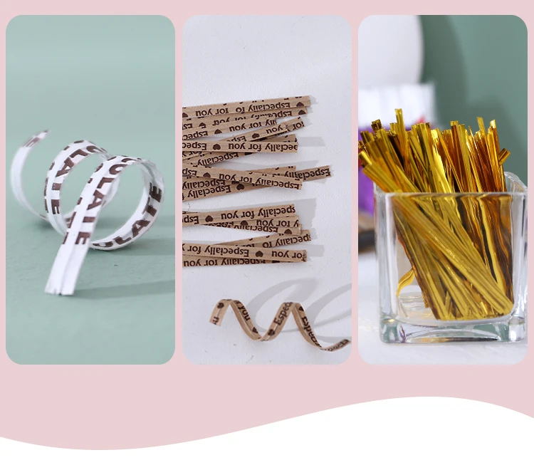 Factory Metallic Wire Bread Twist Ties Roll For Candy Reusable Plastic