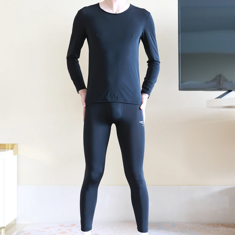 Closefitting Tight Men's New Design Multicolor Nylon Underwears Long Pants Johns Buy Blue