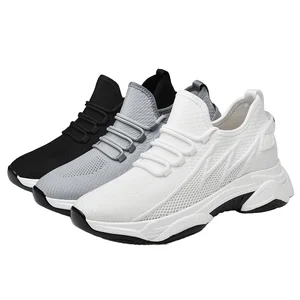 2026 Hot-Selling Elastic Fabric Breathable Mesh Running Shoes for Spring Height Increasing Summer Road Sports Sneakers