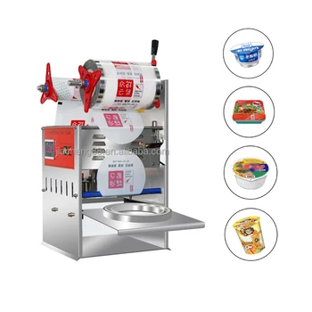 High Speed Cup Sealer For Plastic Paper Cup Bubble Tea Cup sealing Machine Automatic Instant noodles sealer