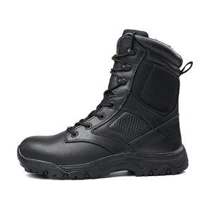 Hanagal 3025 OEM Full Grain Leather Wear Resistant Nylon Fabric Knee-High Tactical Combat Boots