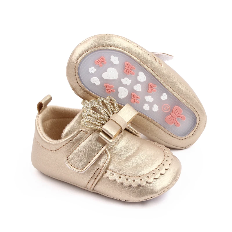 High Quality Soft PU Leather Baby Girl Princess Shoes 2022 manufacture
