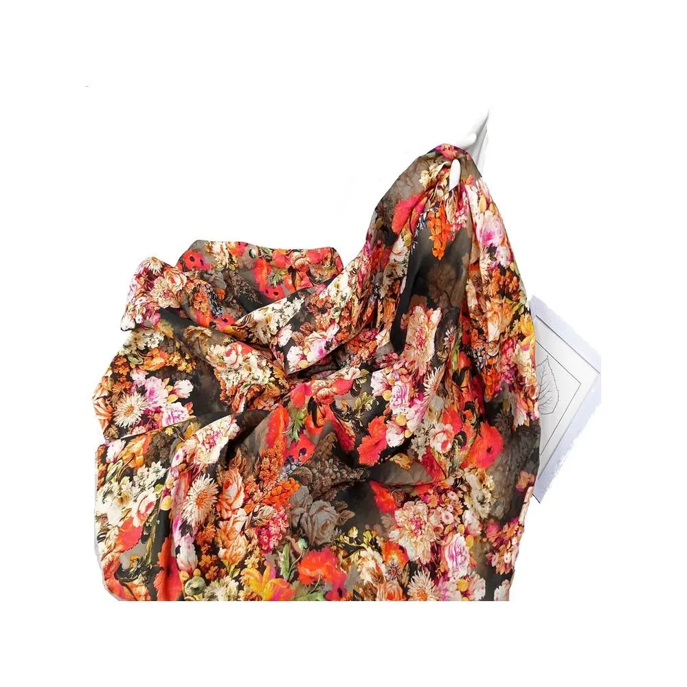 Шелковая хлопчатобумажная смешанная ткань пижамная с цветочным принтом на