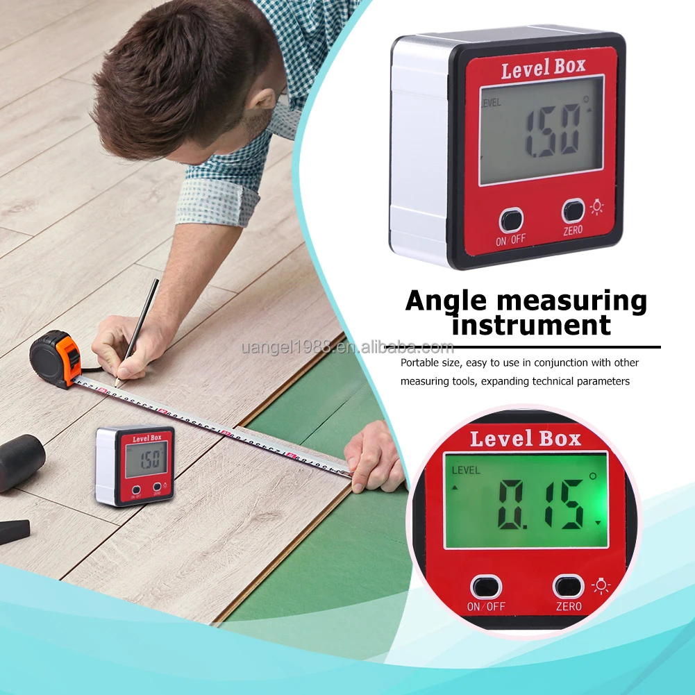 LCD Digital Protractor Angle Meter Finder Gauge Level Box Inclinometer Magnetic~ 