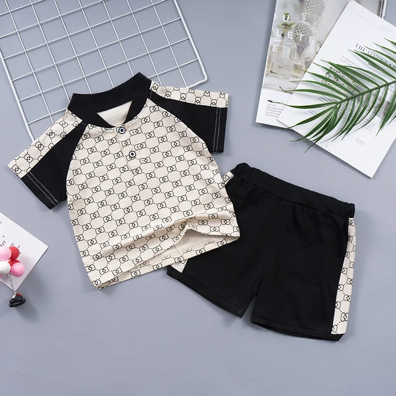 Luxury Summer Kids Clothes Fashion Design Boys Clothing Two Piece