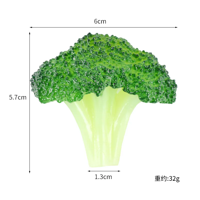 3 Pcs Artificial Lifelike Fake Vegetable Broccoli Decoration Props Model 