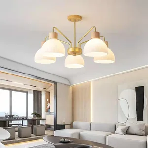 JACKSUN New Nordic Pendant Lights for Living Rooms Dining Lighting Modern Japanese-style Wooden Bedroom and Study Pendant Lamps