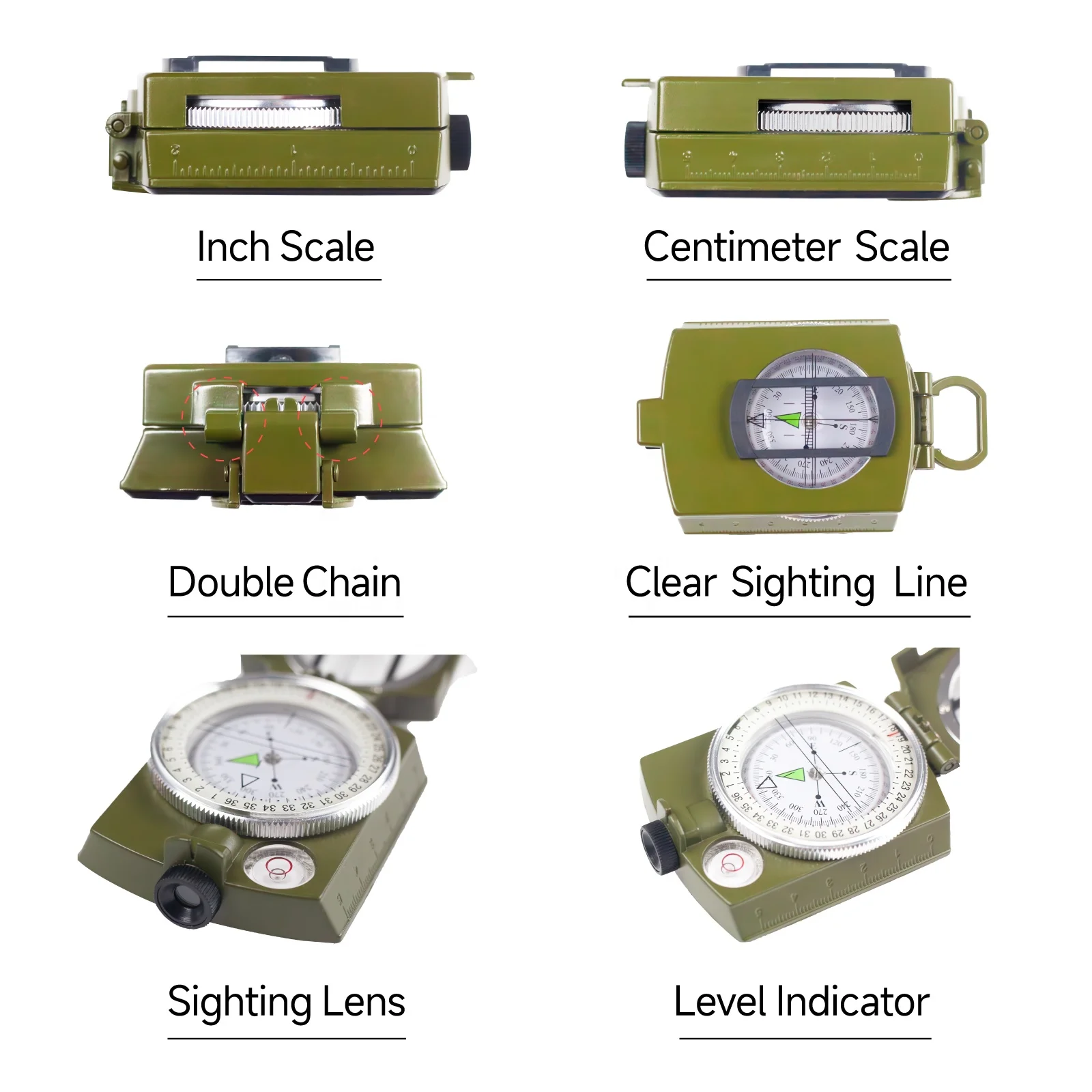 Waterproof Compass With Compact Folding Design, Luminous Directional Letters In The Dark# MP-9_voghion.com
