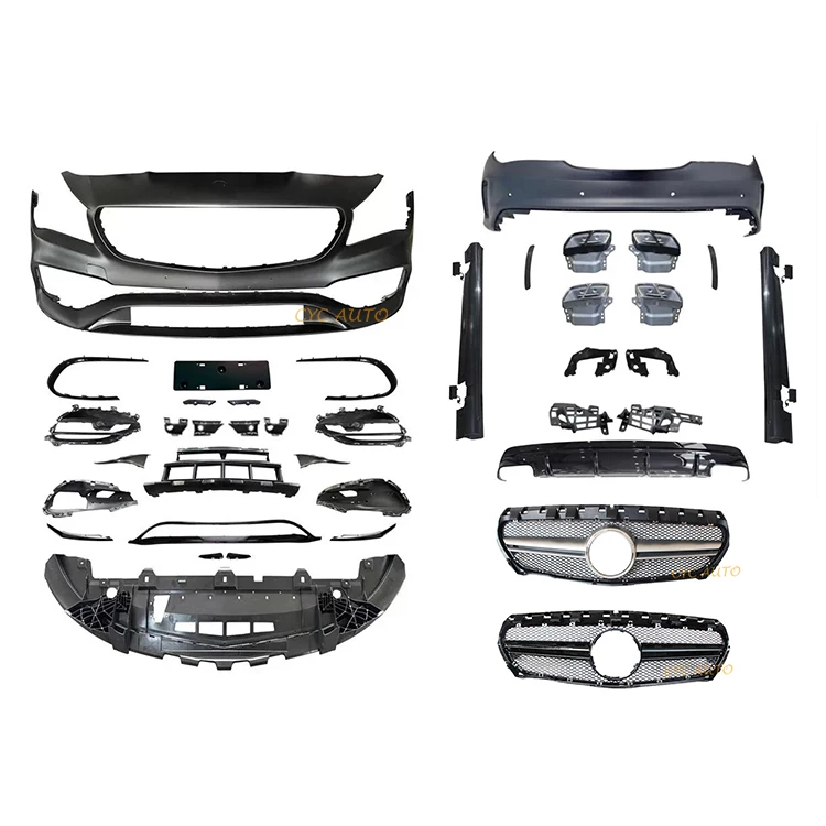 CLA45 Bumper AMG Style Bodykit with Grille for Mercedes Benz CLA CLASS W117 C117 2013 2014 2015 2016 2017 2018 2019