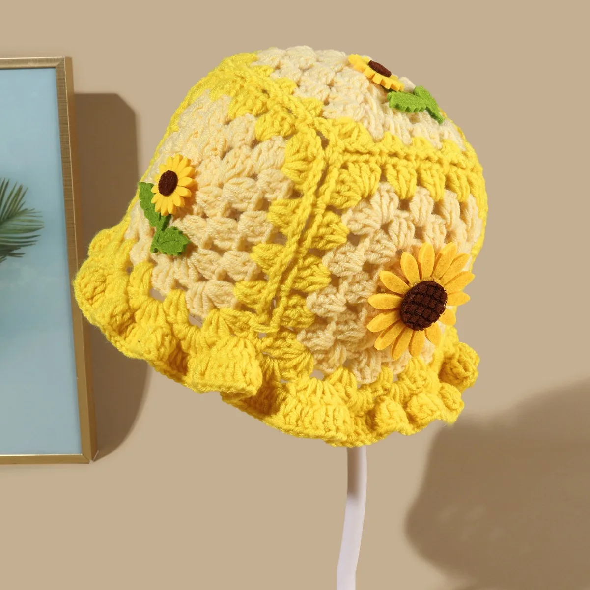 Handmade Sunflower Floral Crochet bucket hat Crochet Sunflower Bucket Hat: Boho Style Floral Hat, - Etsy main image 3