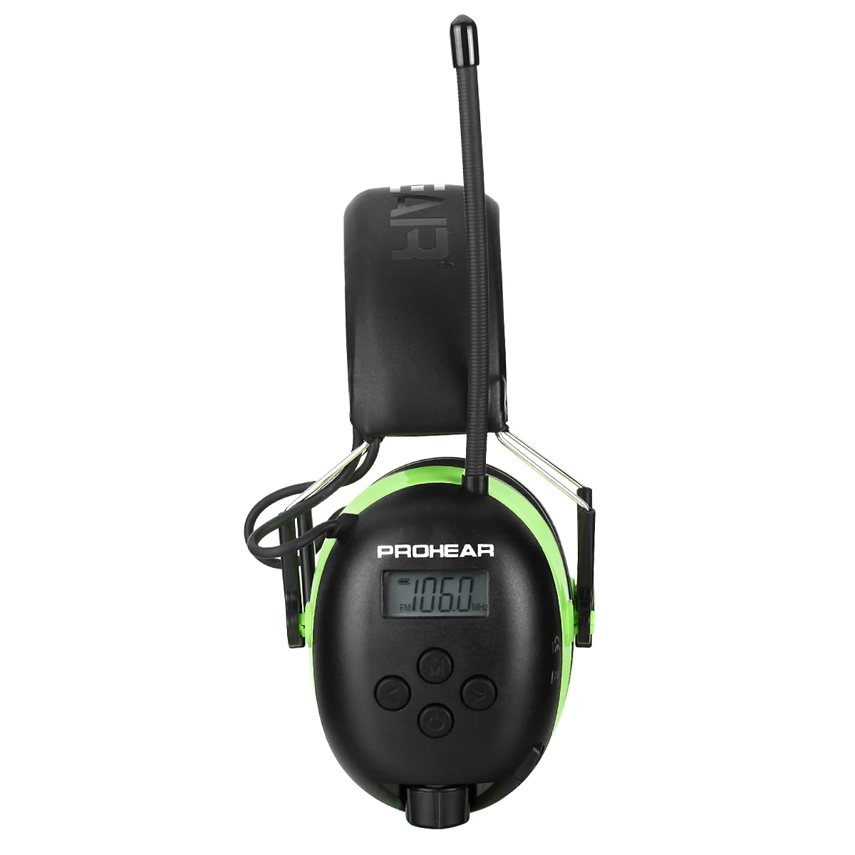 Headphone AM/FM Bluetooth Radio 25dB NRR, Headset earmuff tampilan Digital  dengan peredam bising untuk menggantung