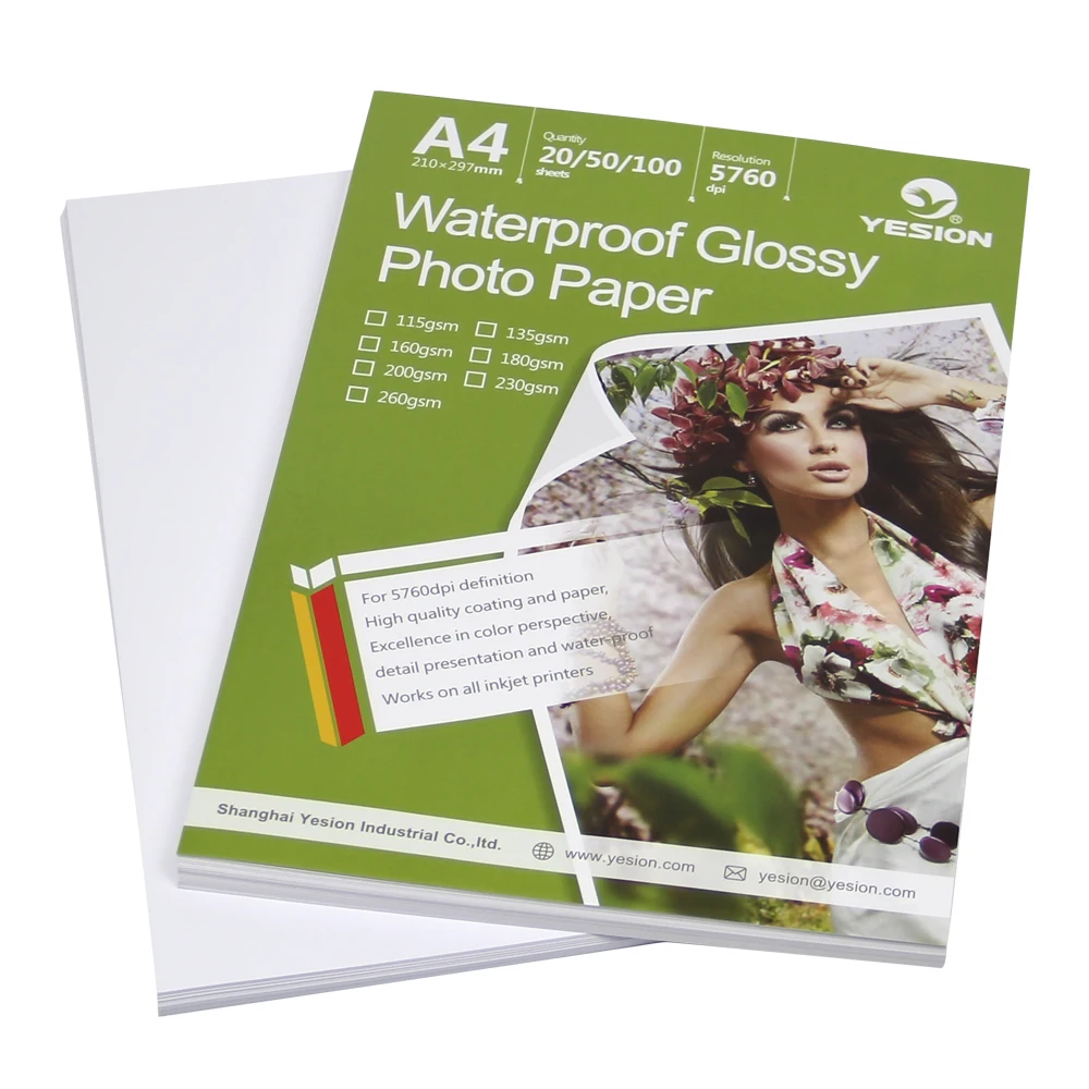 20 SHEETS OF A4 210GSM PHOTO GLOSS PREMIUM INSTANT DRY WATER RESISTANT PAPER 