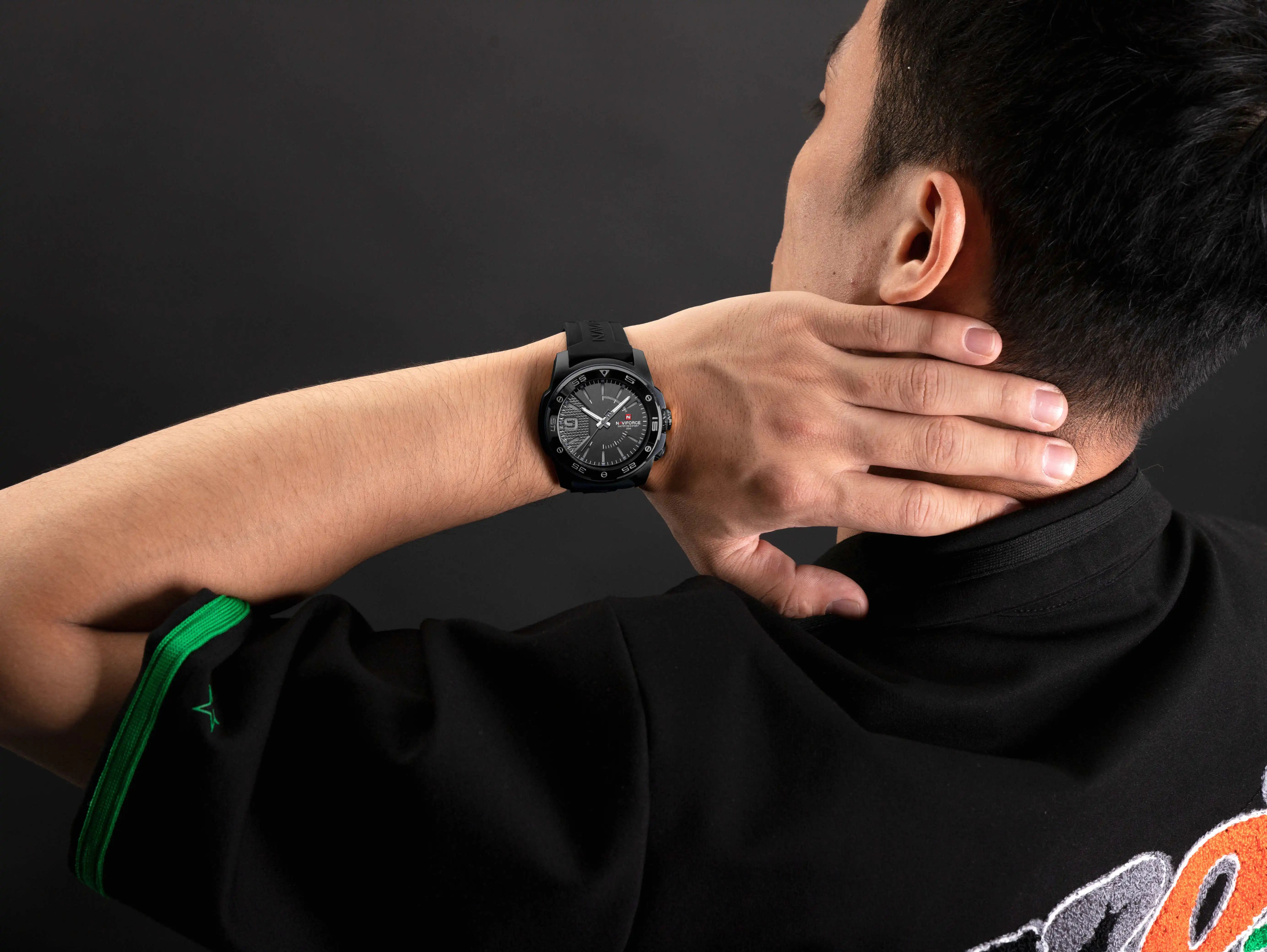 NAVIFORCE NF7112 Original Quartz Watch for Men Simple Silicone Strap 3Bar Waterproof Luminous Watches