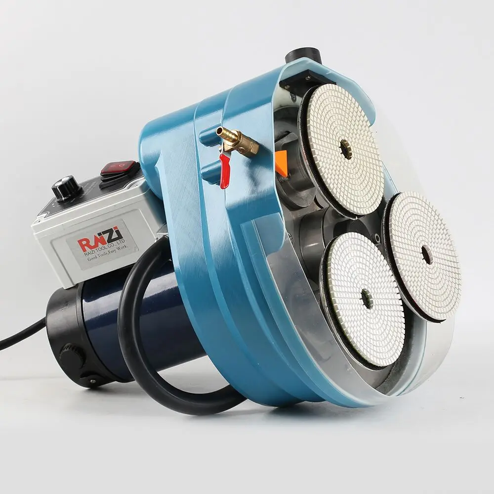 Портативная электрическая трехголовая Планетарная полировальная машина Raizi1200W для гранита, мрамора