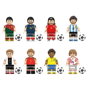 World Famous Soccer Stars Series Of Building Blocks Sportsmen Cartoon Image Figures Assembled Toy Cute Toys Collector's Model