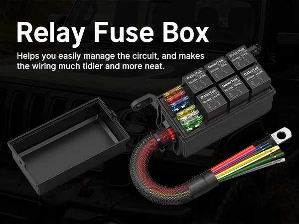 12v Fuse Block Relay Box, Malictele 12V Fuse Relay Box Pre-Wired ...