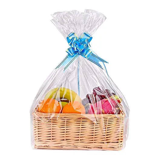 Plastic Custom Design Printed Clear Cellophane Wrap Roll for Clear Basket Bags Cello Rolls