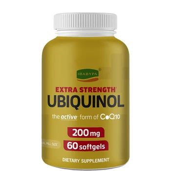 Private label Ubiquinol CoQ10 Softgels for Heart and Vascular Health Natural Supplement Active Form of CoQ10 60ct Softgels