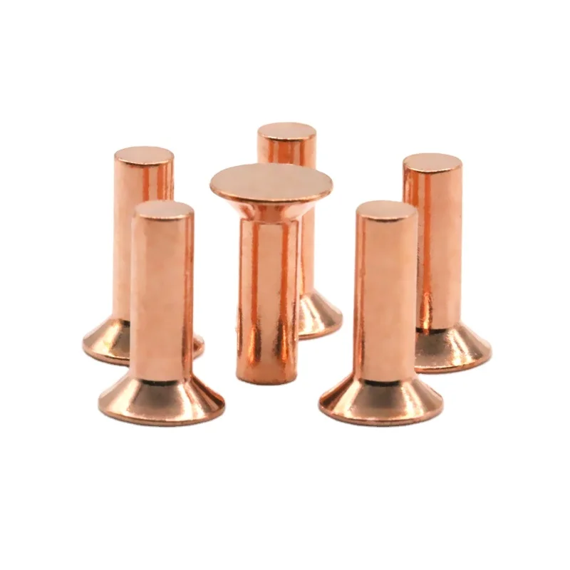 supply red copper rivet fasteners countersunk head solid rivets