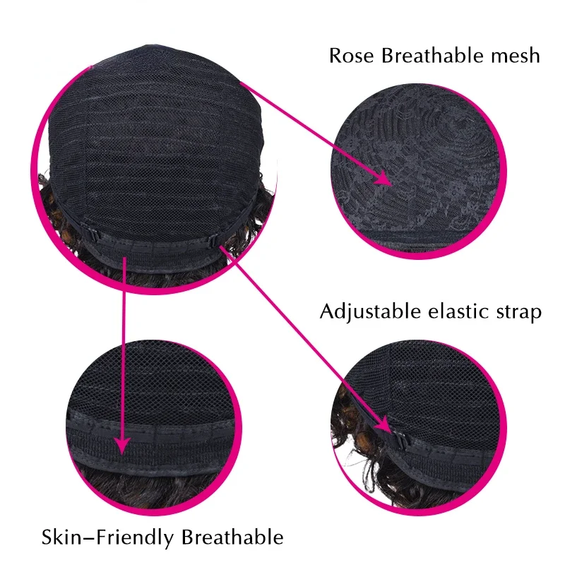 Perruques de cheveux humains courts et raides avec frange Perruques de cheveux courts coupe Pixie pour femmes Perruque entièrement fabriquée à la machine_voghion.com