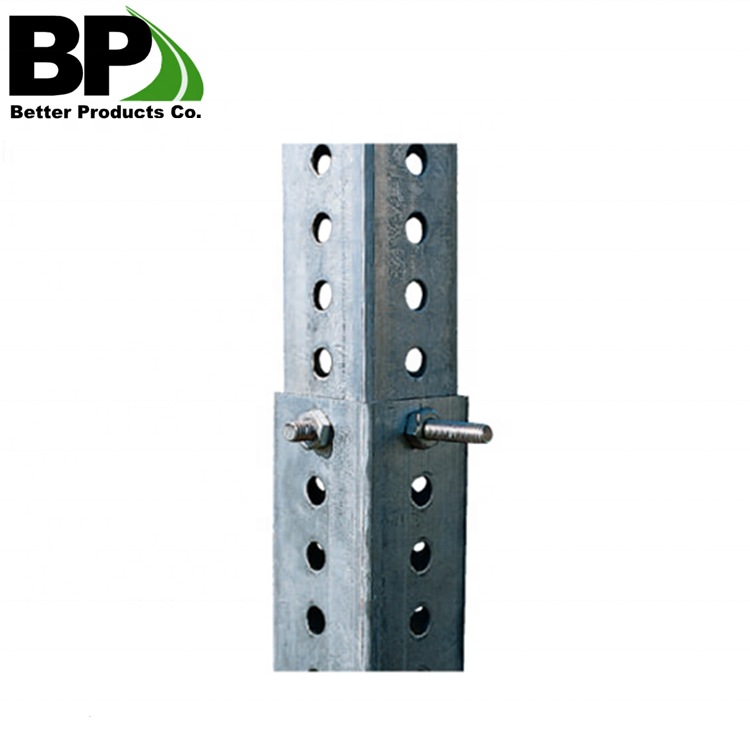 Telespar Galvanized Perforated Square Steel Sign Post