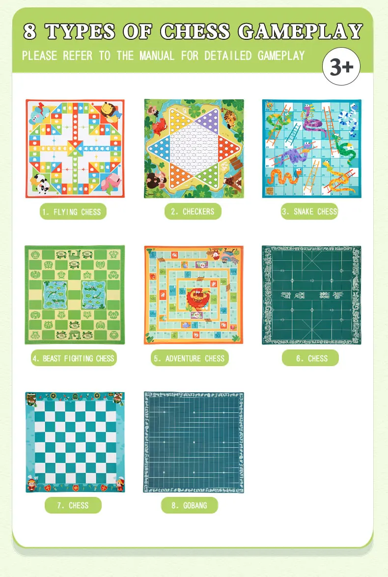 Hot Selling Other Educational Toys Early Education Toy Educational Toys From China Multi Functional Chess Logic Cognition 8 in 1