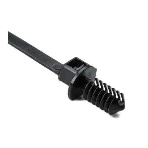 HellermannTyton Fixing tie for hole (round), inside serrated, 1.5-50.0mm, black, 100pcs. Art.-No. 157-01402 T50RTM25-PA66HS-BK