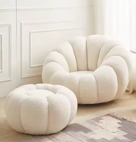White Pumpkin Style Sofa - Nordic Living Room Chair