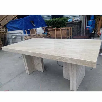 Modern accepted customized style long size big Full marble Waterproof Stone surface resin painting dining table