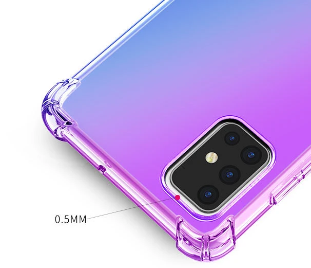 For Samsung A51 Case Gradient Color Shockproof Corners Mobile Cover Phone Case for Galaxy A51