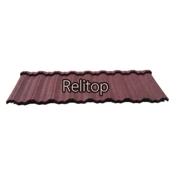 Relitop Sunset Red Nosen Tiles Minimalist Style Stone Coated Metal Roofing Sheet For Mall Building Roofing Work