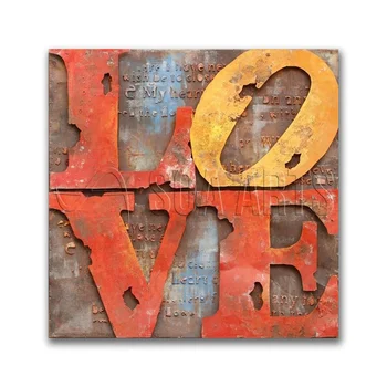 Industrial "Love" 3D Words Wall Art Decor Metal