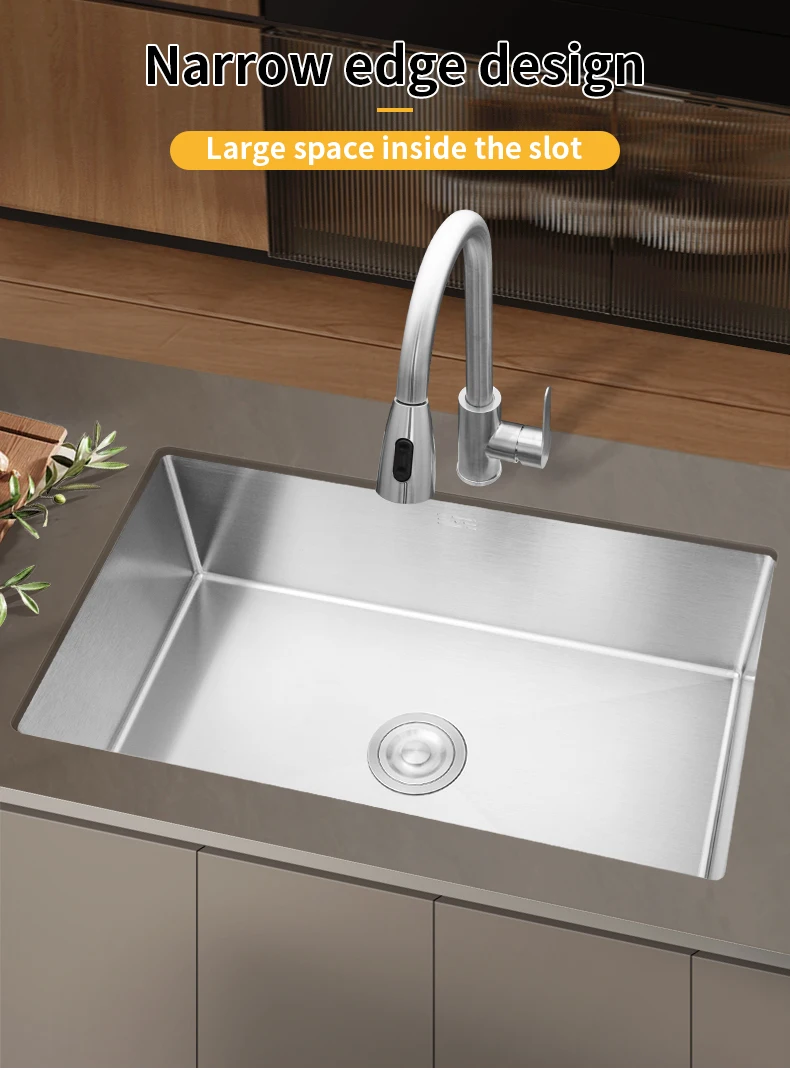 Sus304 Stainless Steel Washing Basin Wire Drawing Manual Sink Under The ...