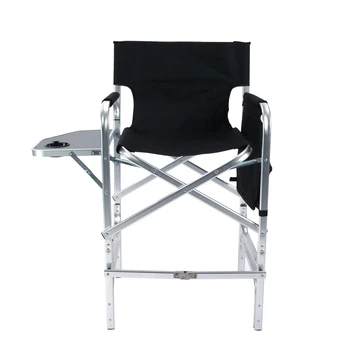 Black Heavy-Duty Impact Canopy High Seat Tall Folding Director's Chair Set of 2 Chairs