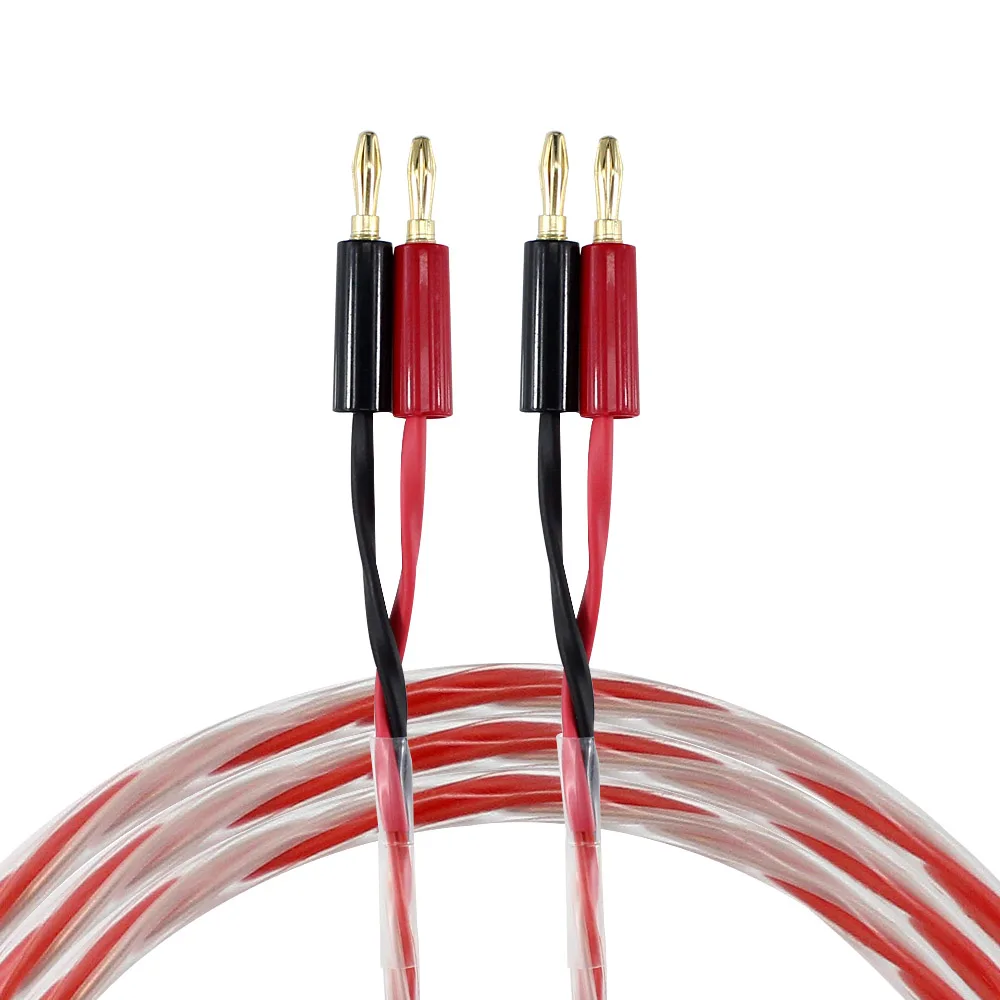Factory High-end Banana Plug Cable 1m 2m 3m 5m Pvc Jacket Audio Cable Banana Head Hifi Speaker Cable with Banana Plugs