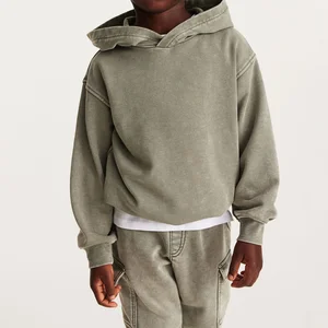 2026 Winter Fall Kids Solid Tracksuit Vintage Acid Wash Hoodie Sweatpants and Jogger Set Boys Outfits