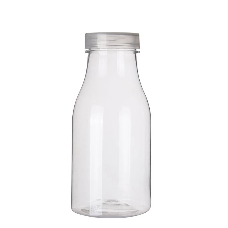 Transparent Transparent Big Mouth Plastic Milk Bottle Packaging With Cap