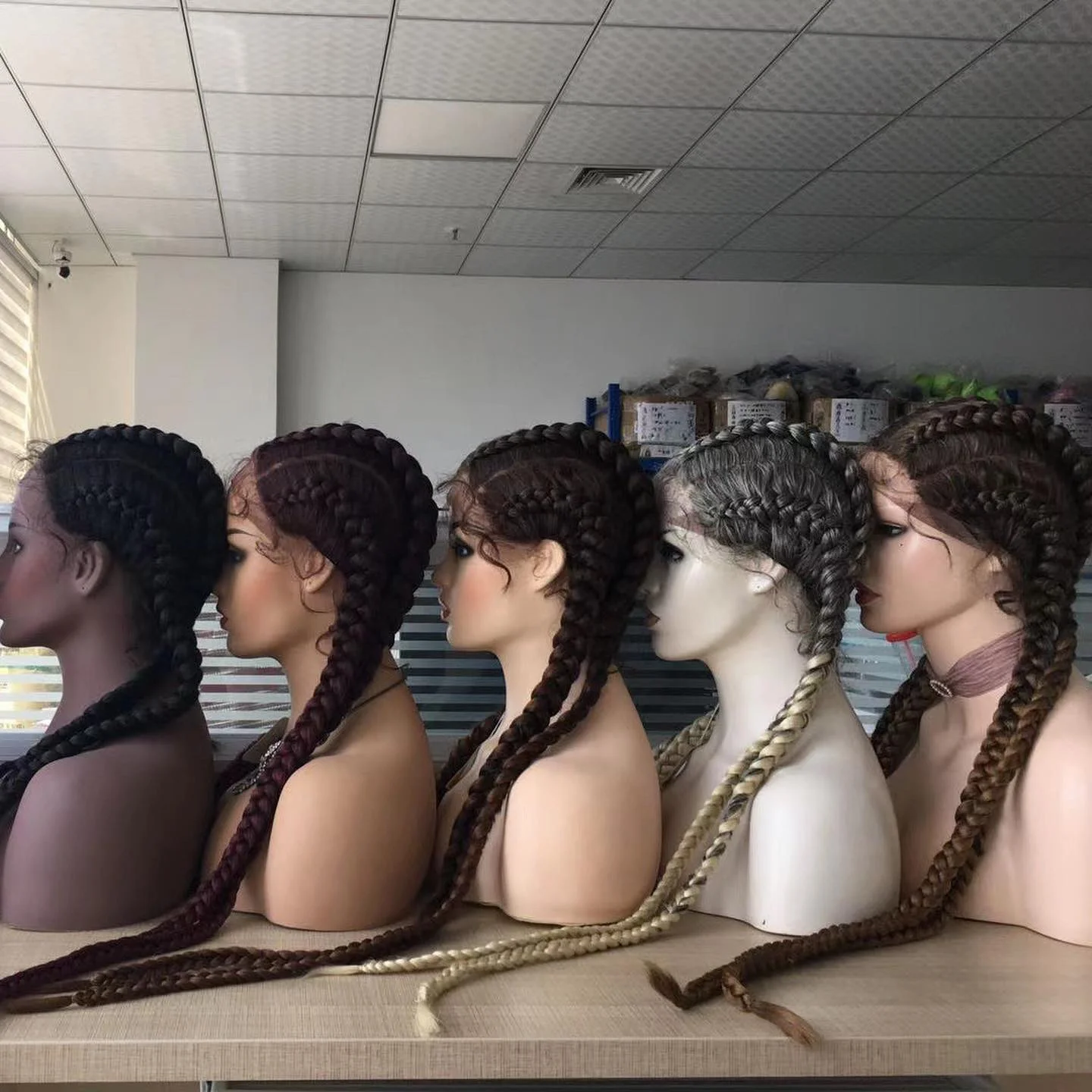 30 Inch Full Lace Braided Wig Synthetic Heat Resistant Glueless Design ZIHAN Bohemian Braided Wig for Black Females, 36-Inch Full  main image 3