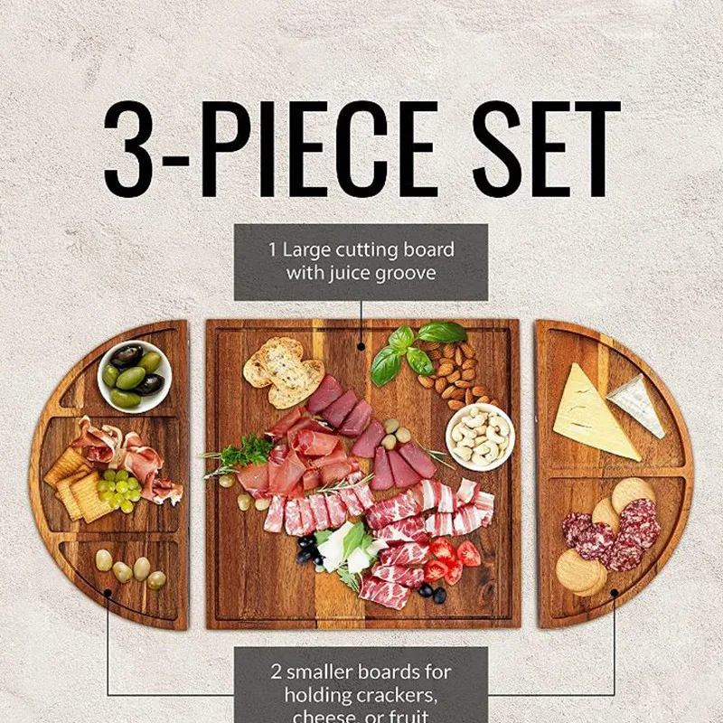 Extra Large Charcuterie Cheese Board Gift Set 3 Acacia Wood