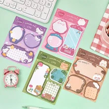 Wholesale Kawaii Panda Animal Sticky Notes Cute Self-Adhesive Memo Pad Colorful Paper Notepad Magnetic Feature for Office Use