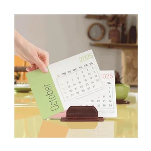 New Design Office Gift Planners Customized PU Leather Agendas Business Time Record Organizer Card Base Desktop Monthly Calendars