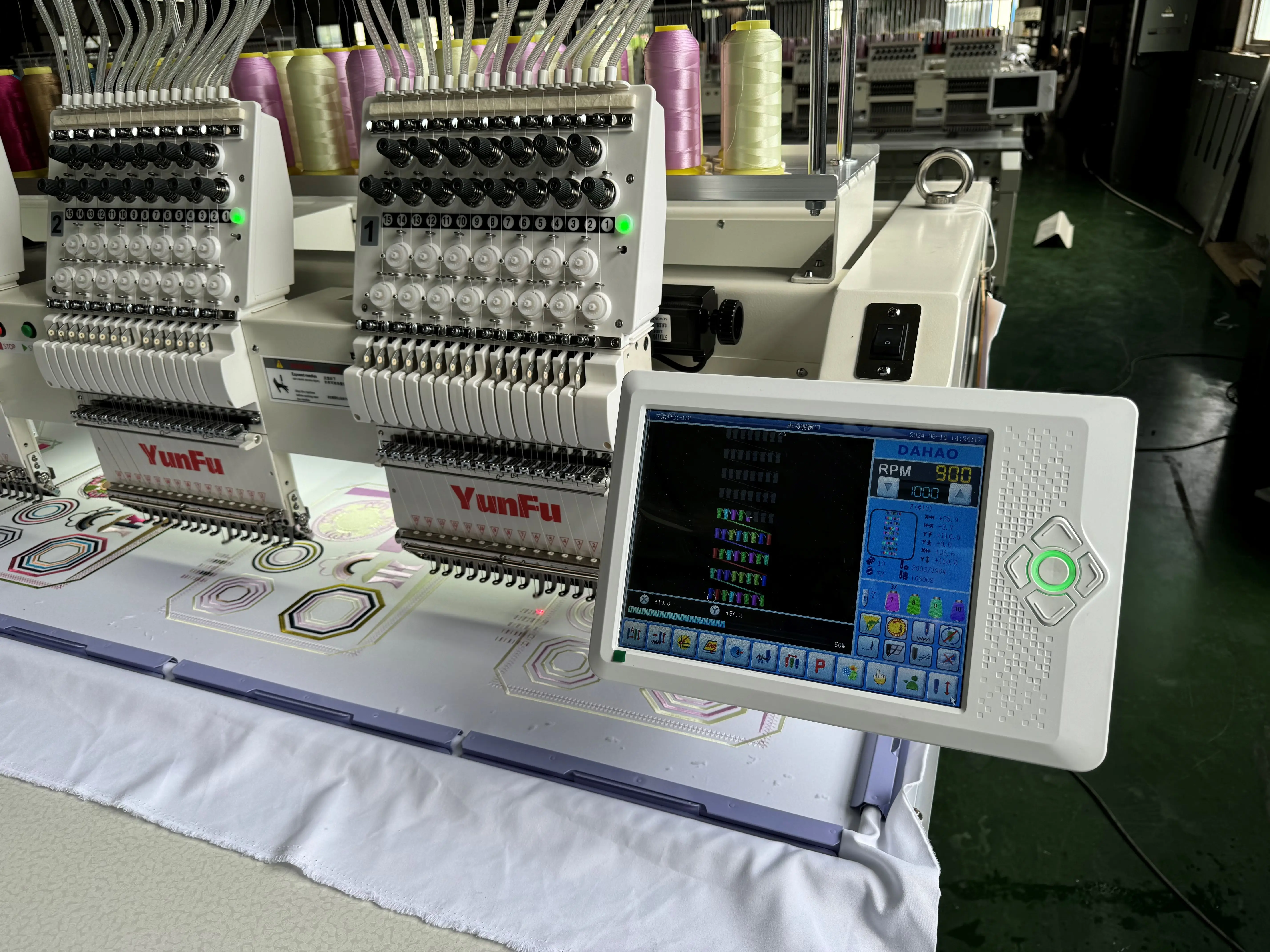 8 Head 12/15 Needles Computerized Cap Embroidery Machine