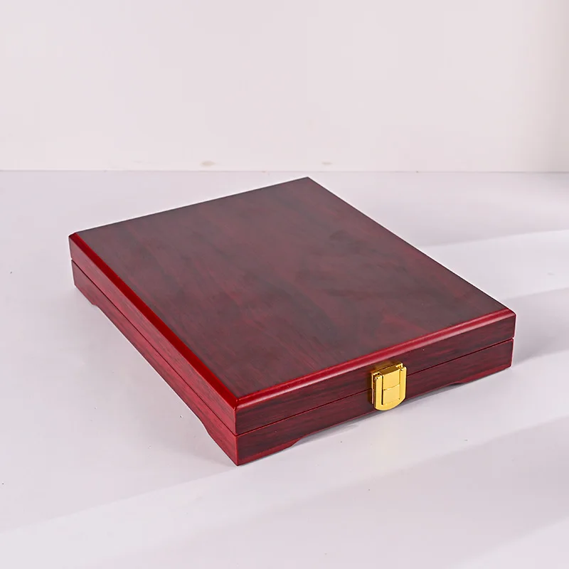 product luxury business customized wooden plaque trophy and awards authorization plate  with protect wooden box-9
